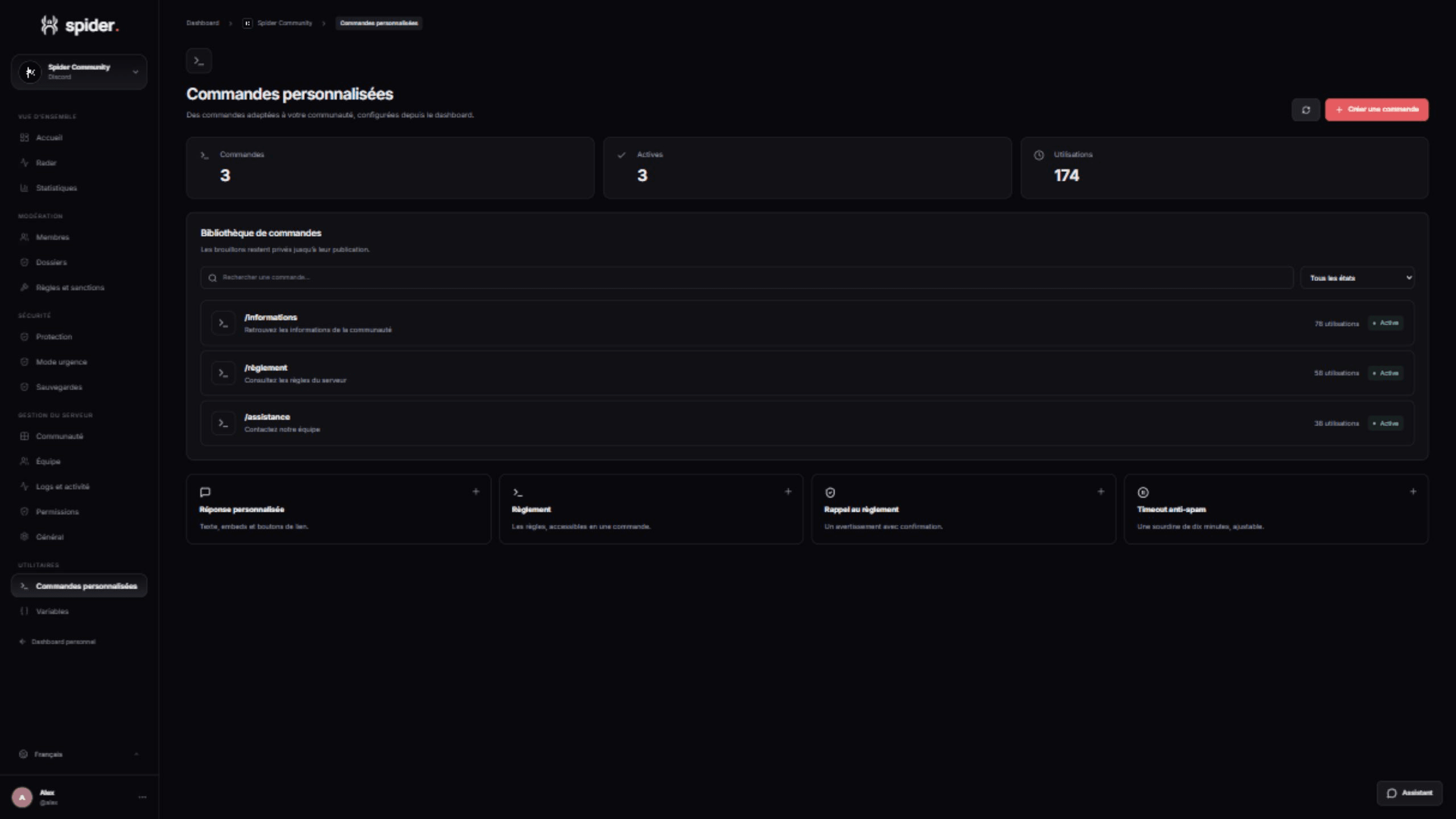 Custom command library