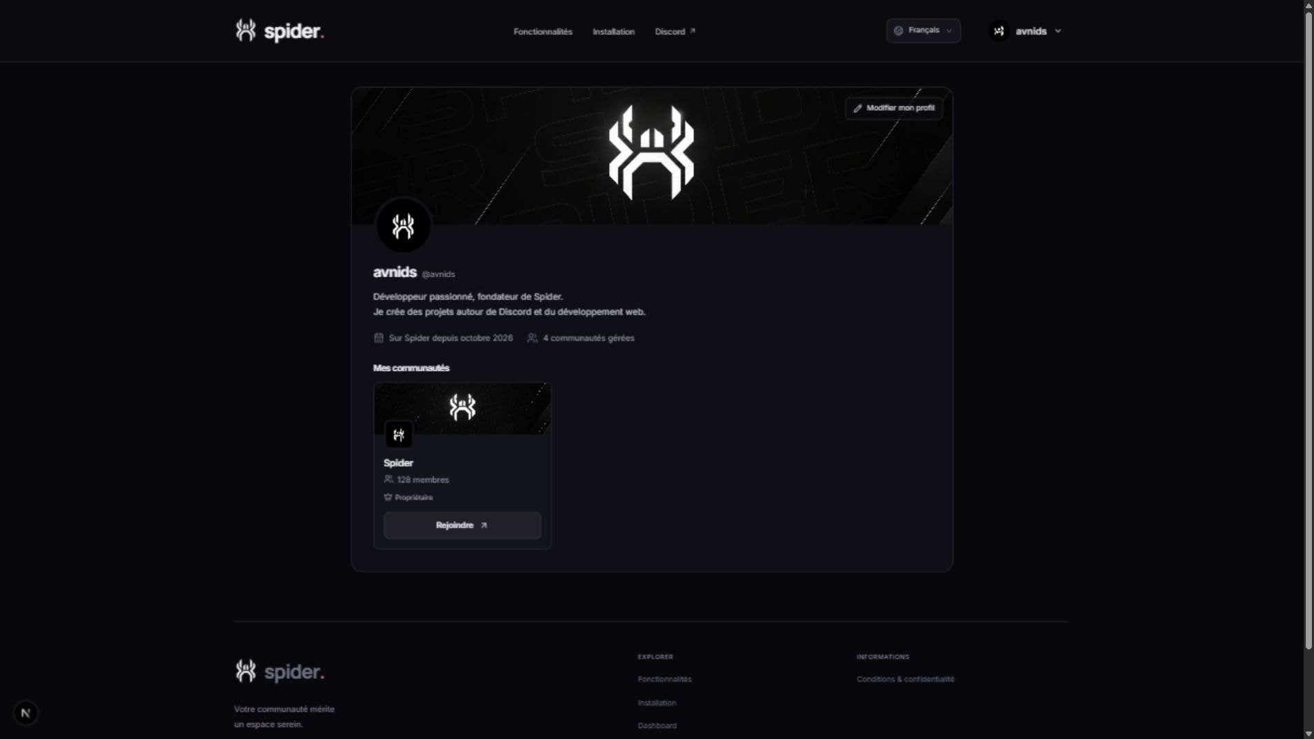 Spider public profile
