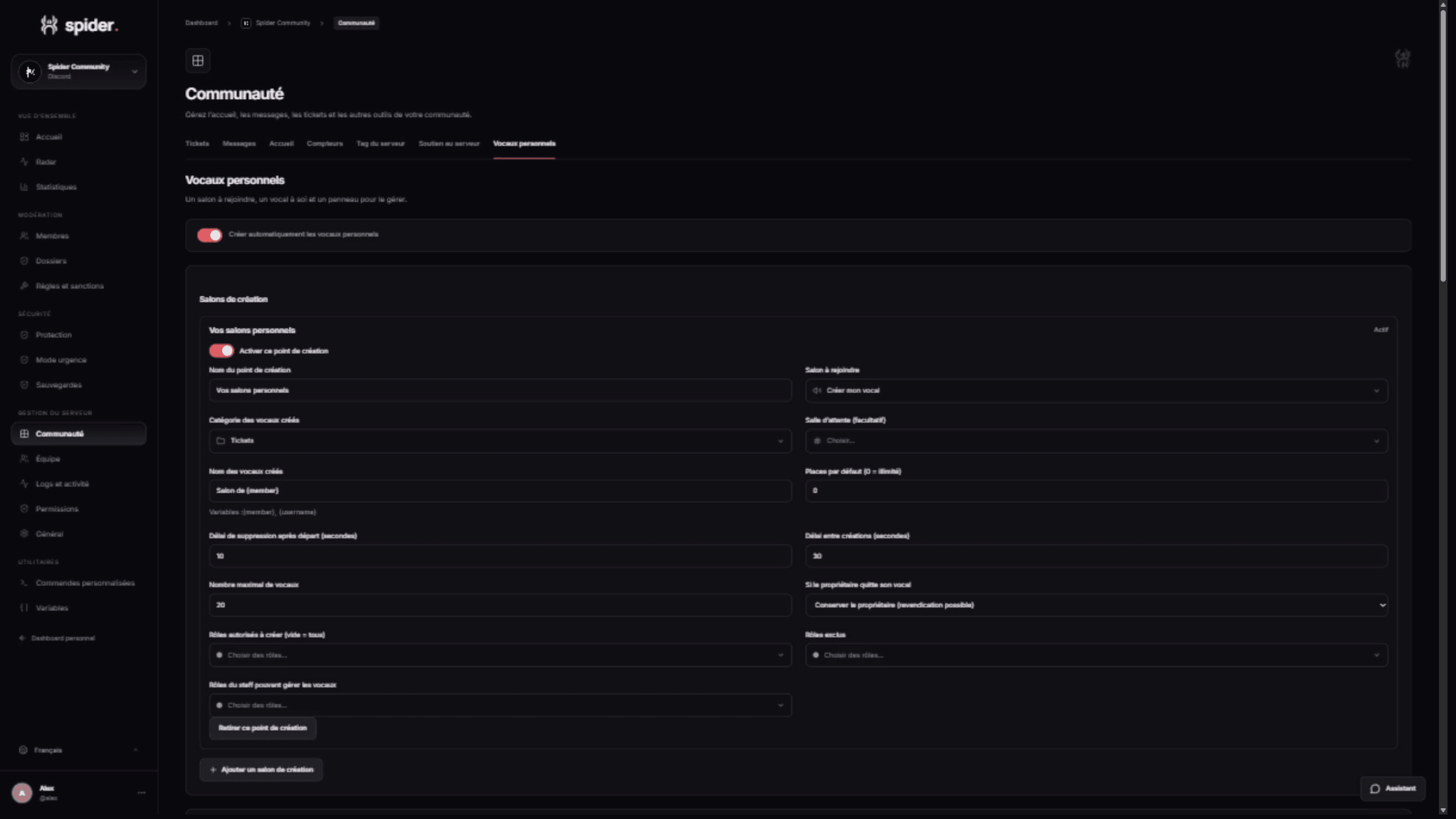 Personal voice creation hubs and panel